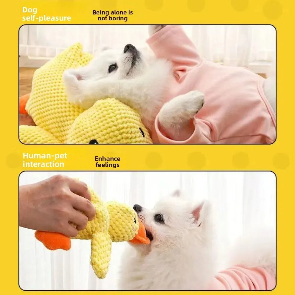 Calming duck squeaky plush dog toy — photo 3