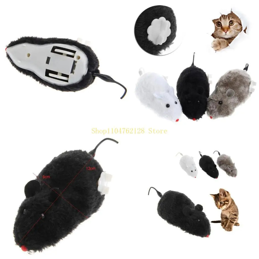 Wind-up robotic mouse cat toy — main product photo