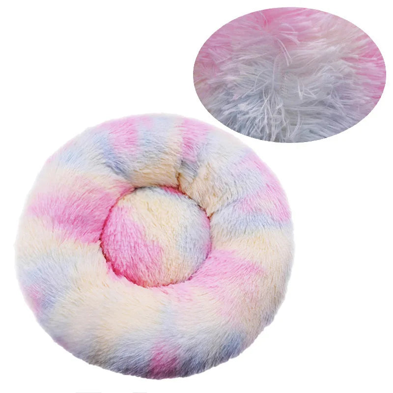 Donut Cuddler Dog Bed – Removable-Cover Plush Nest for Medium Dogs