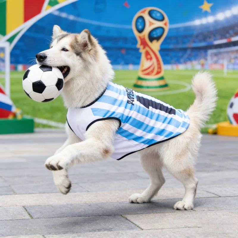 2026 Soccer Dog & Cat Jersey — Quick-Dry Breathable Mesh Football Shirt