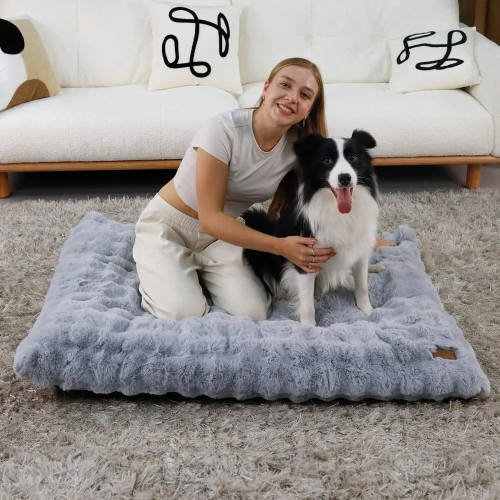 Ultra-Plush Crate Mattress – Washable Cushion Pad for Dog Crates