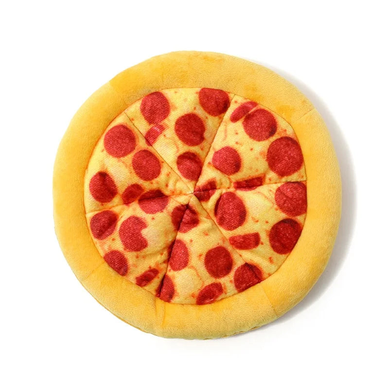 Squeaky pizza plush dog toy — photo 15