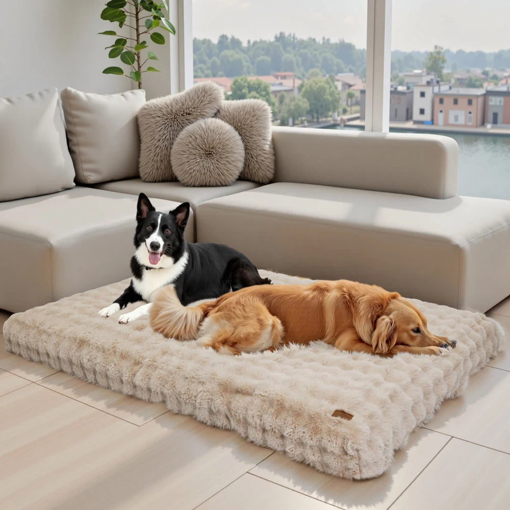 Ultra-Plush Crate Mattress – Washable Cushion Pad for Dog Crates