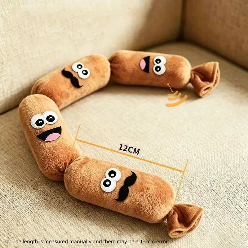 Squeaky sausage plush dog toy — photo 12