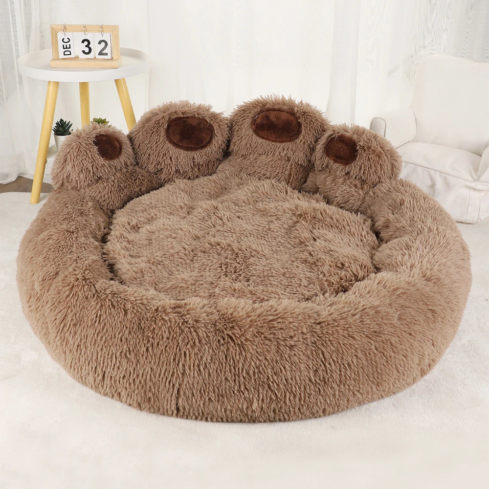 Fluffy Basket Dog Bed – Warm Plush Sofa for Small Dogs & Cats