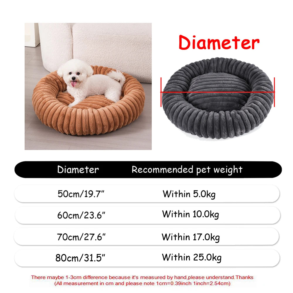 Donut Cuddler Dog Bed – Removable-Cover Plush Nest for Medium Dogs