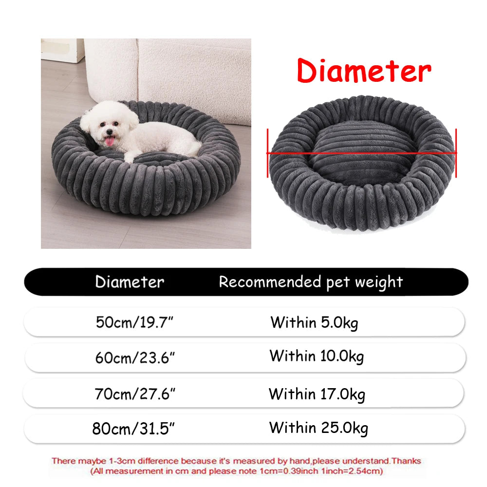 Donut Cuddler Dog Bed – Removable-Cover Plush Nest for Medium Dogs