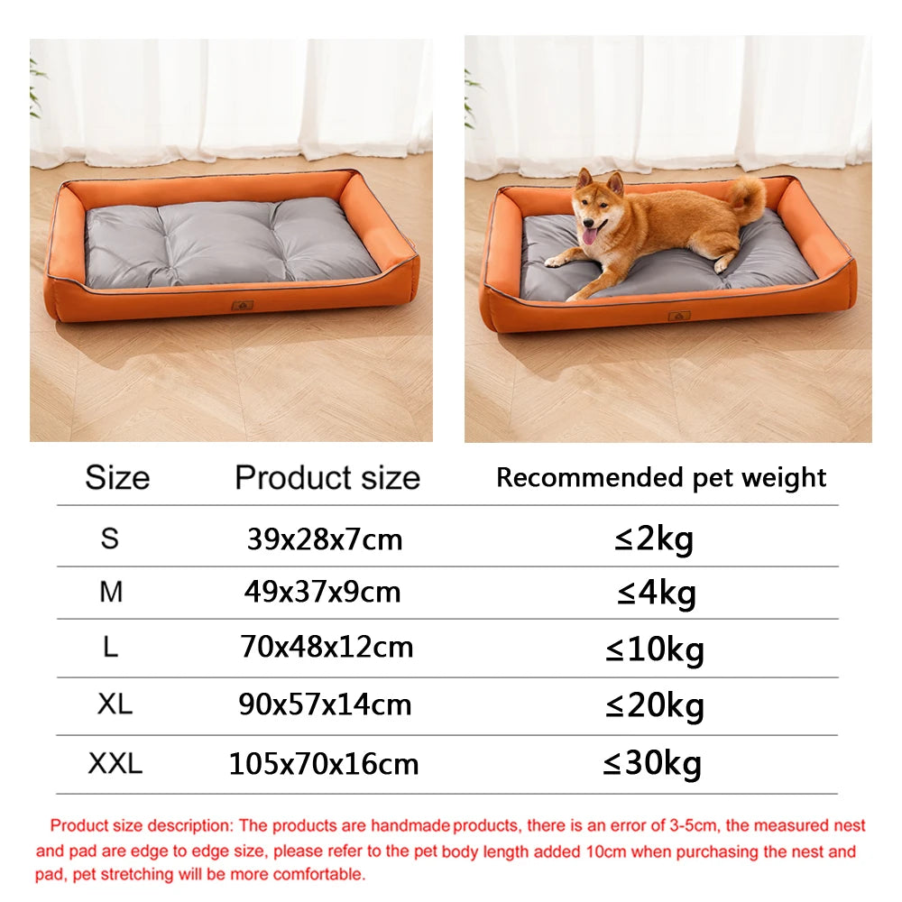 Square Dog Bed Mattress – Waterproof Bite-Resistant Pet Sofa