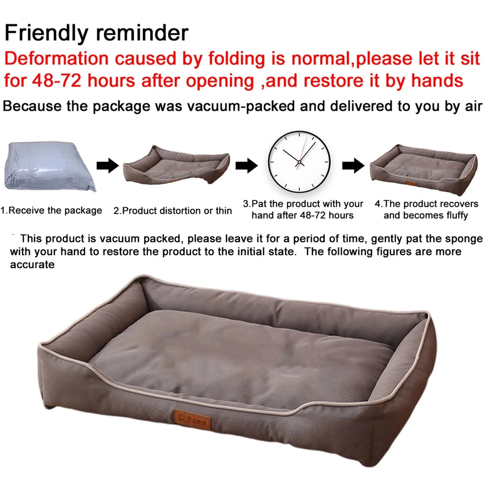 Square Dog Bed Mattress – Waterproof Bite-Resistant Pet Sofa