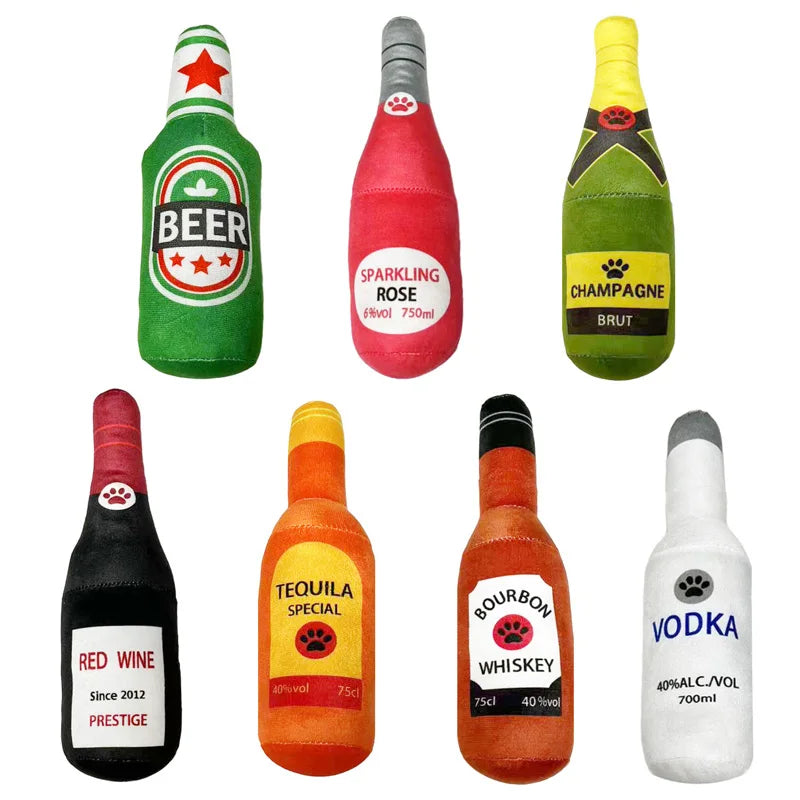 Bottle plush squeaky dog toy — photo 3