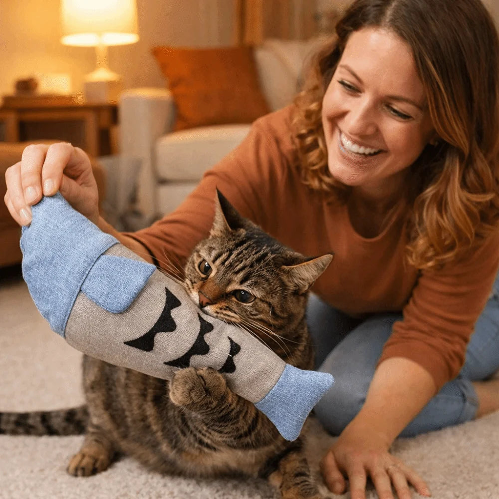 Crinkle fish cat kicker toy — photo 2