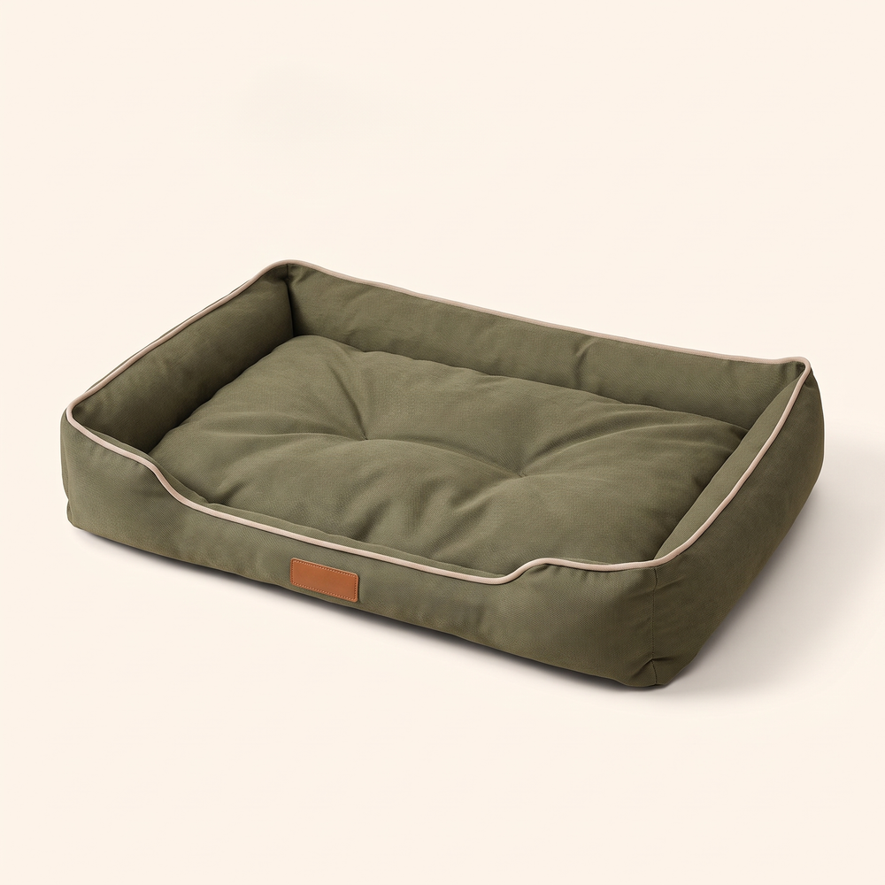 Large dog sofa bed in square green