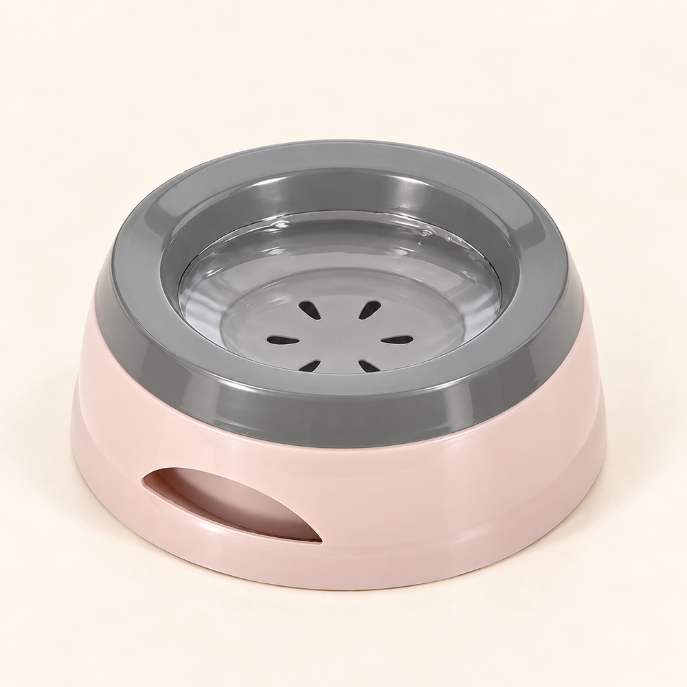 No-Spill Pet Water Bowl – Pink