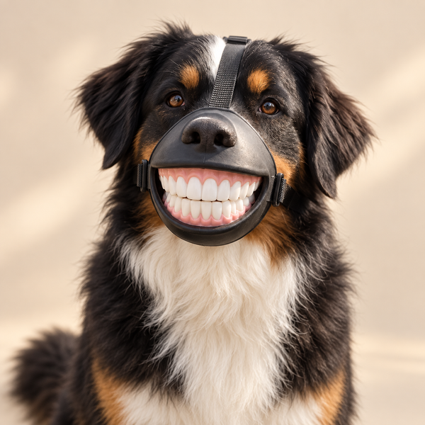 Funny Grinning Dog Muzzle – Black