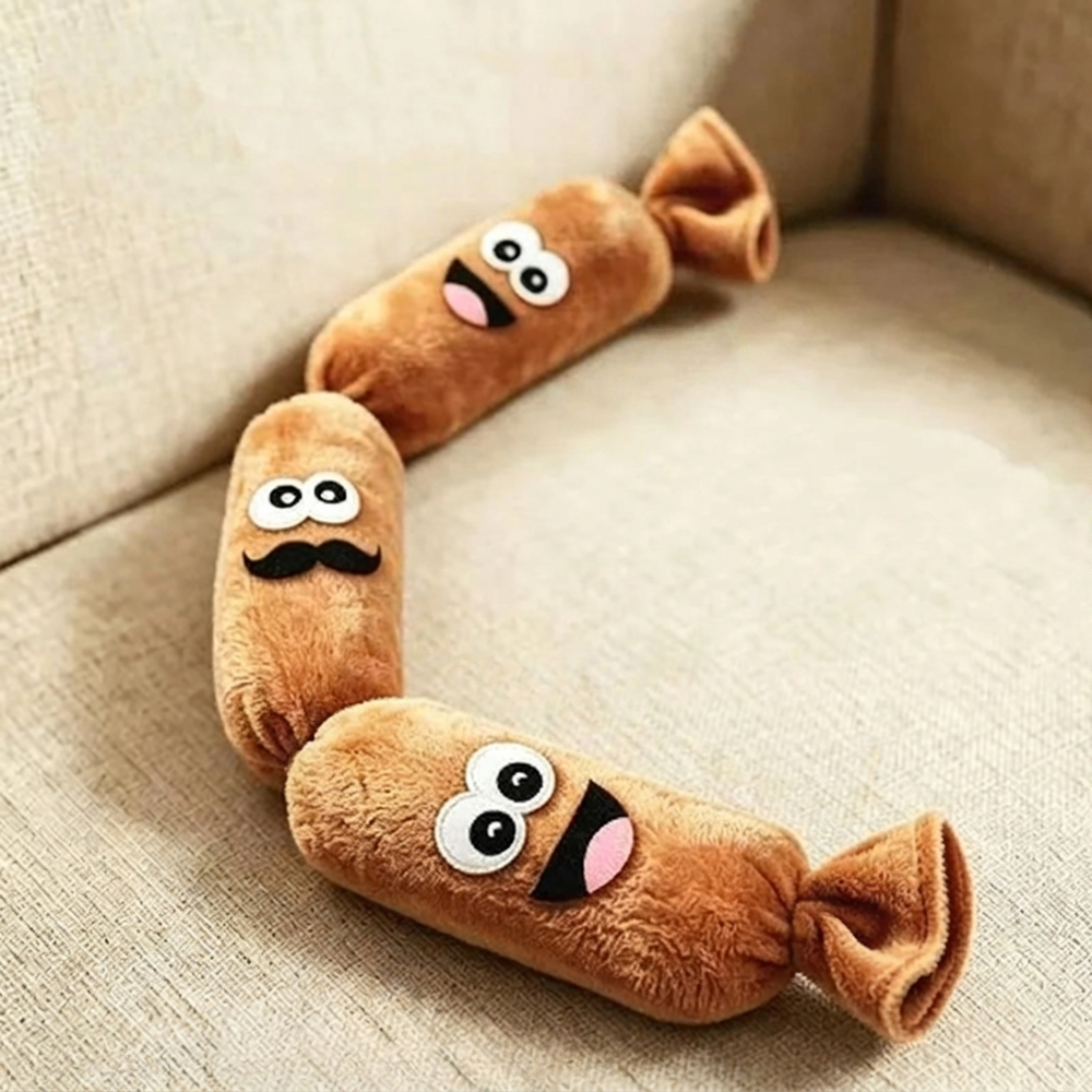 Squeaky Sausage Plush Dog Toy — Crinkle Chew for Happy Solo Play