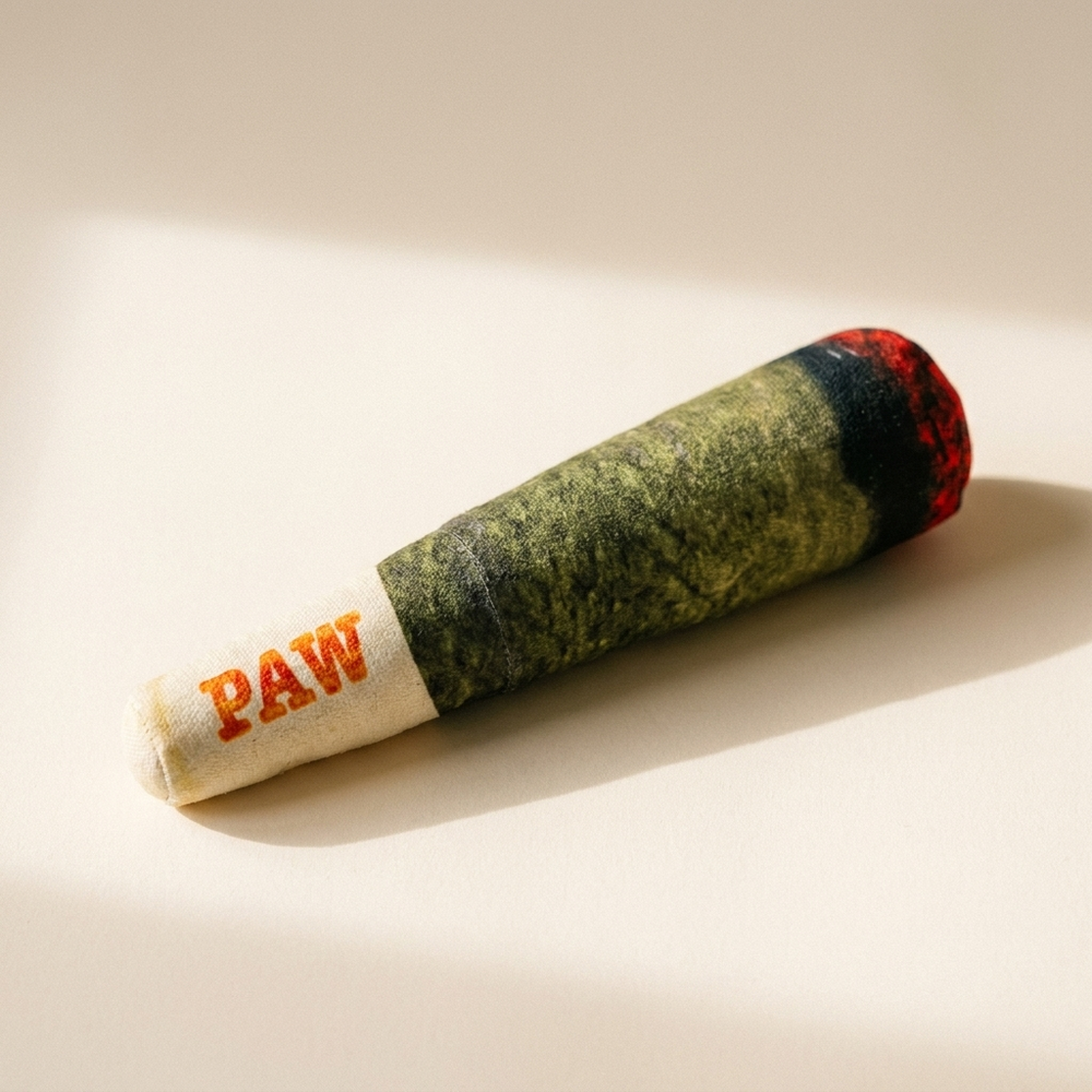 Cigar-Style Squeaky Plush Dog Toy