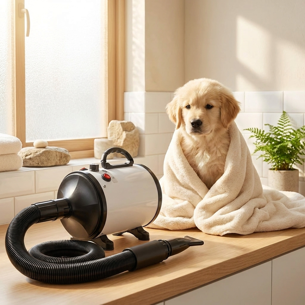 Quiet Pet Hair Dryer 2800W – Fast-Dry Grooming Blower for Dogs – lifestyle product photo