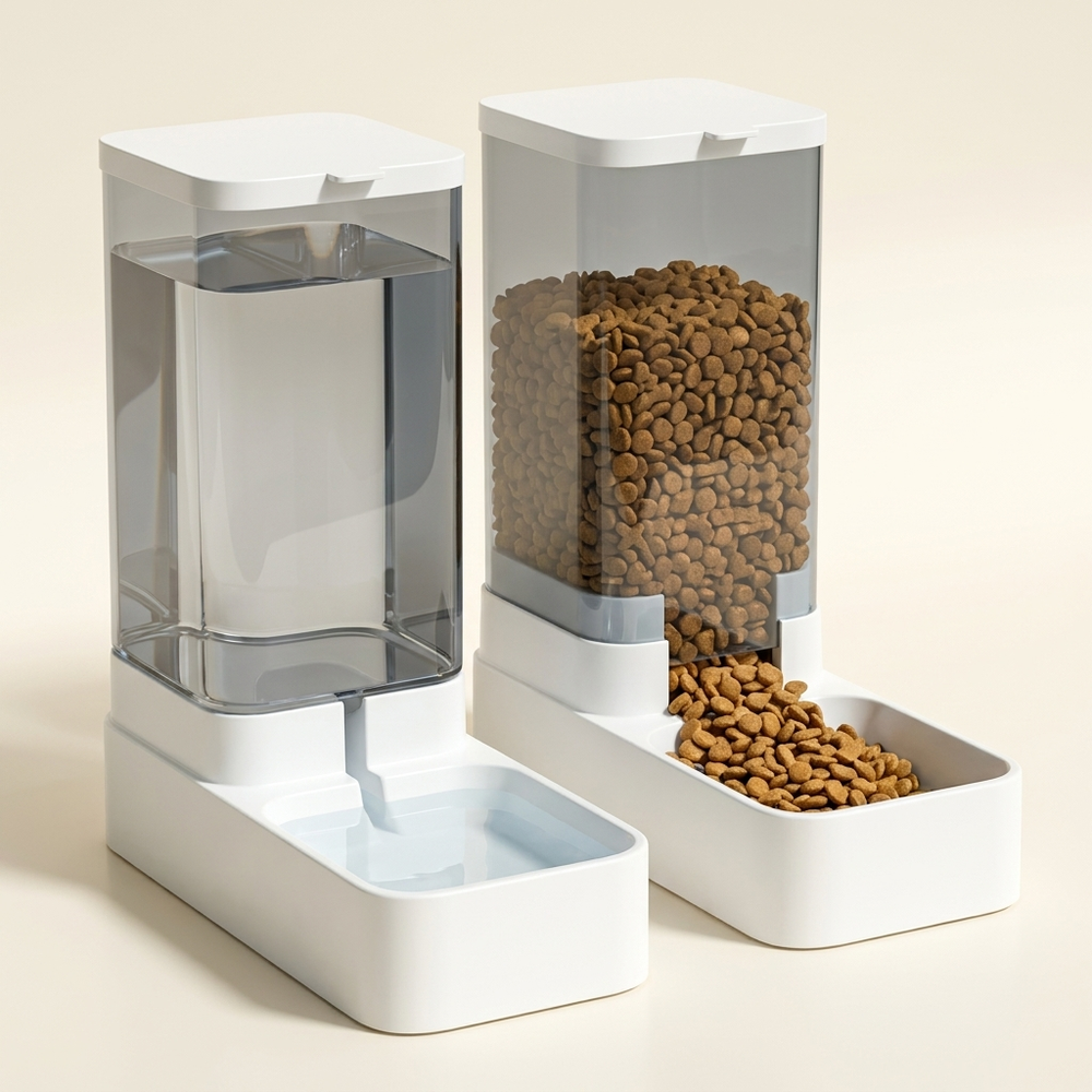 Gravity Pet Feeder & Water Dispenser Set – Auto-Refill Bowls