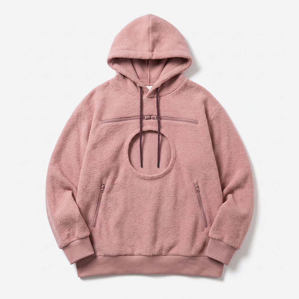 Bouclé Pet Carrier Hoodie in pink – product photo