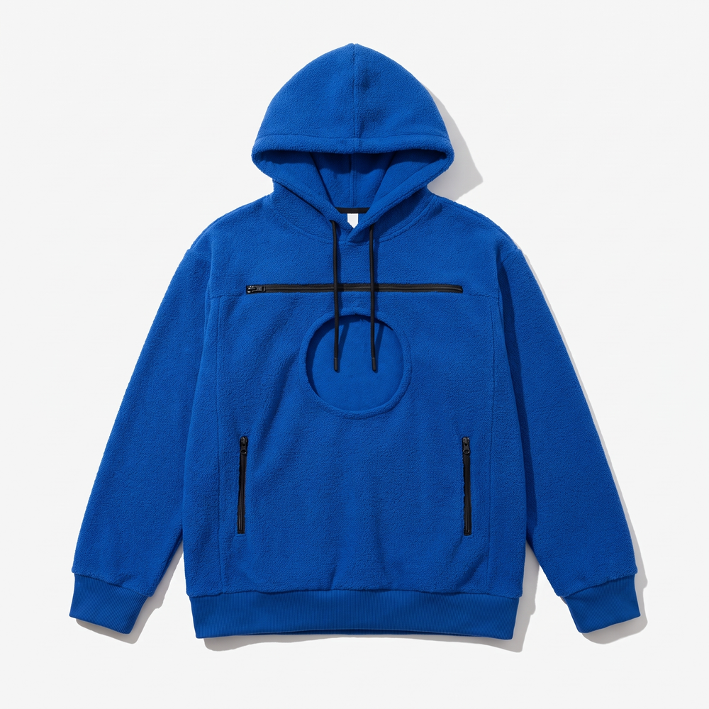 Bouclé Pet Carrier Hoodie in blue – product photo