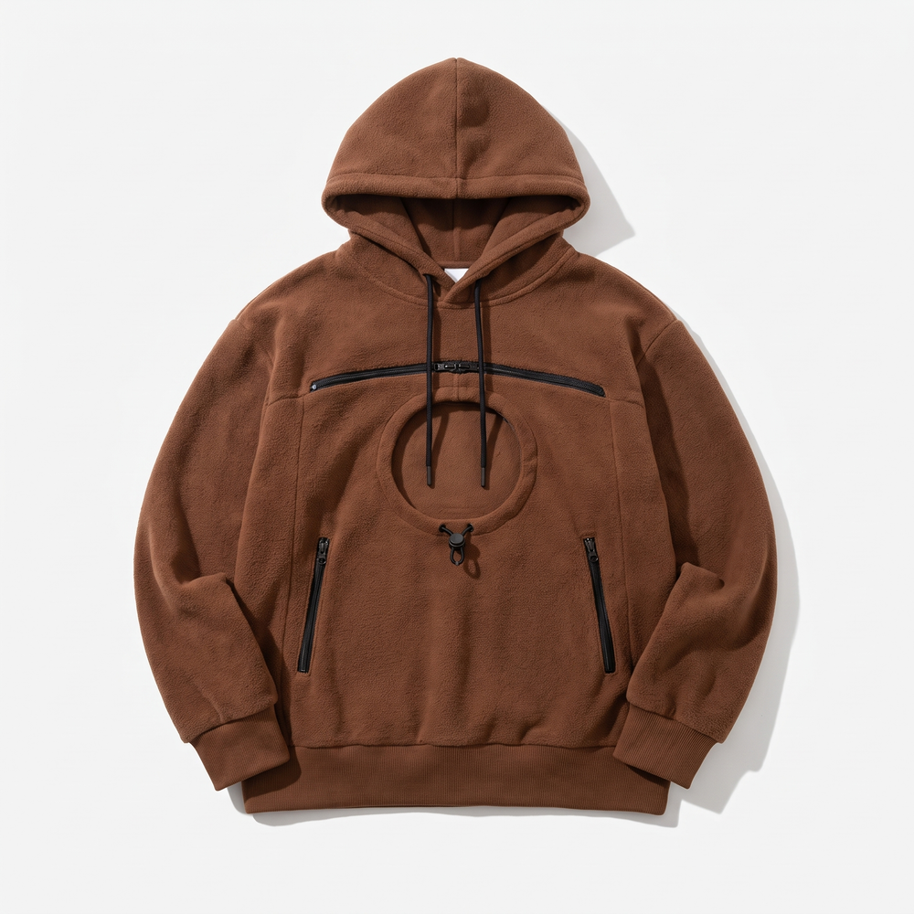 Bouclé Pet Carrier Hoodie in brown – product photo