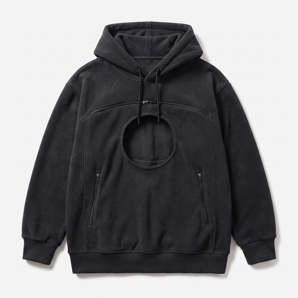 Bouclé Pet Carrier Hoodie in black – product photo