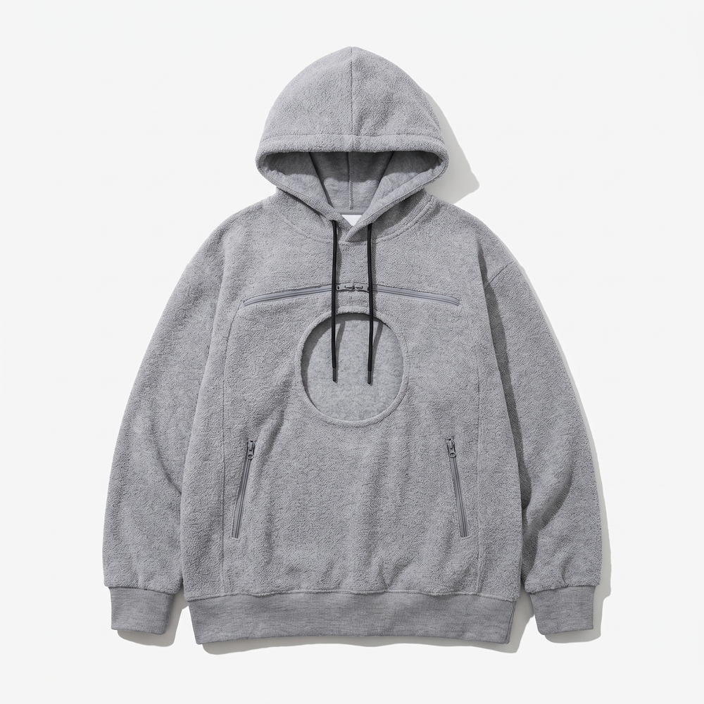 Bouclé Pet Carrier Hoodie in grey – product photo