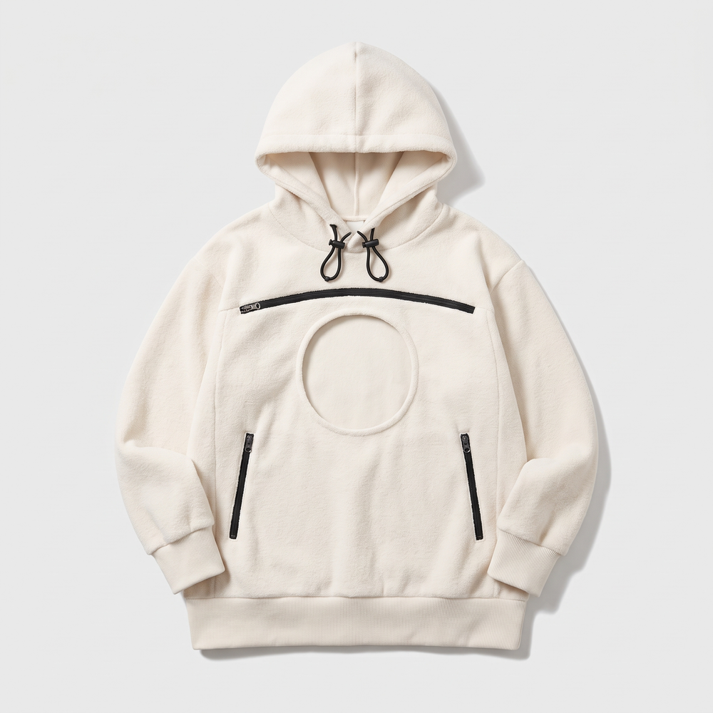 Bouclé Pet Carrier Hoodie in off-white – product photo