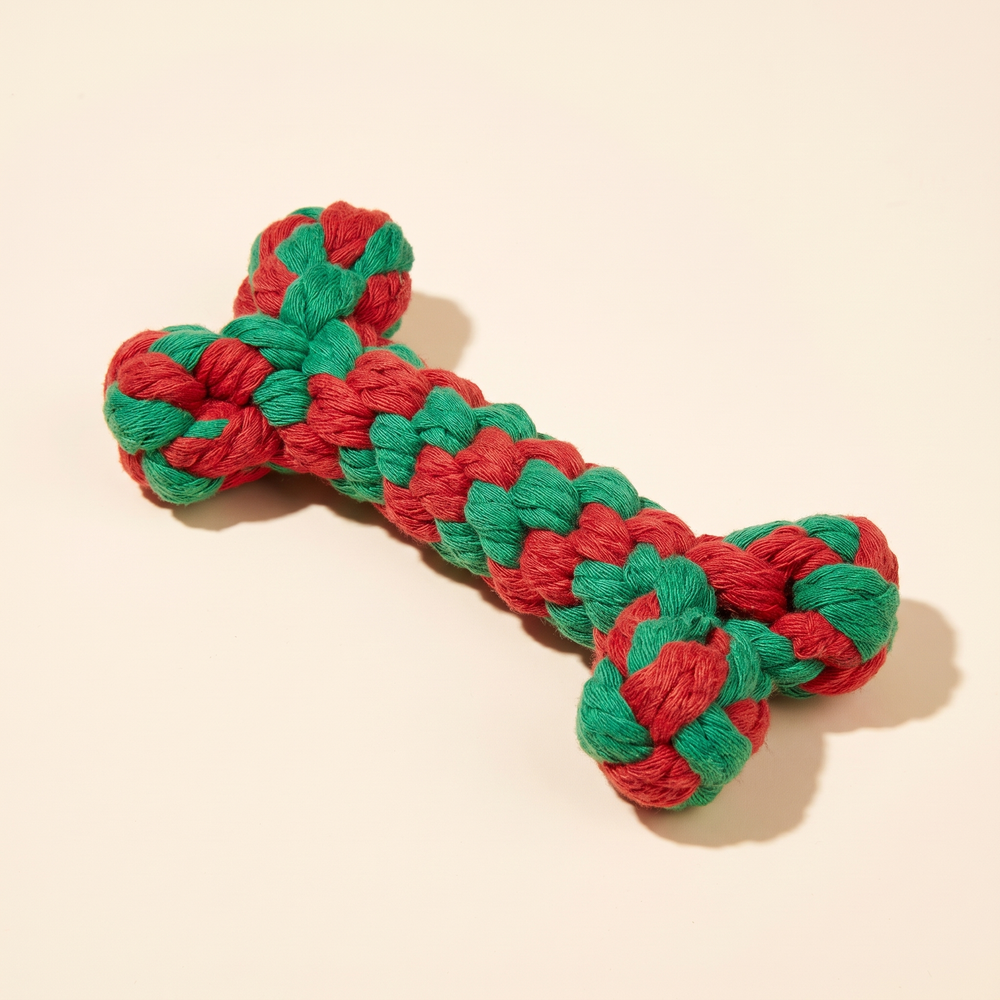 Bone shaped cotton rope dog chew toy