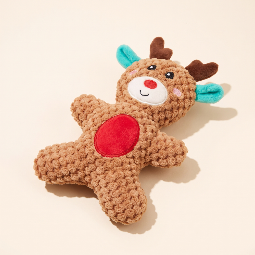 Moose plush squeaky dog toy