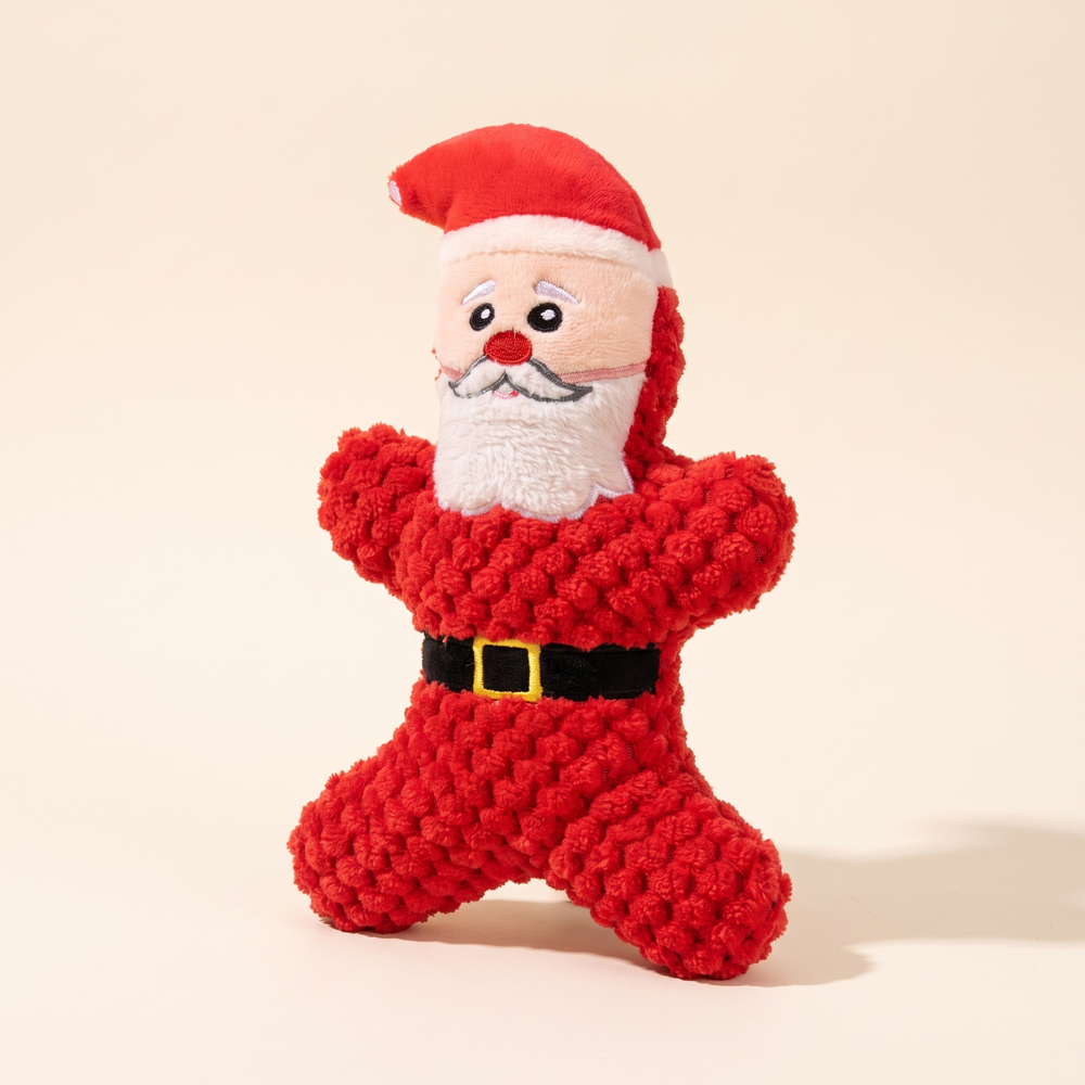 Santa Claus plush squeaky dog toy