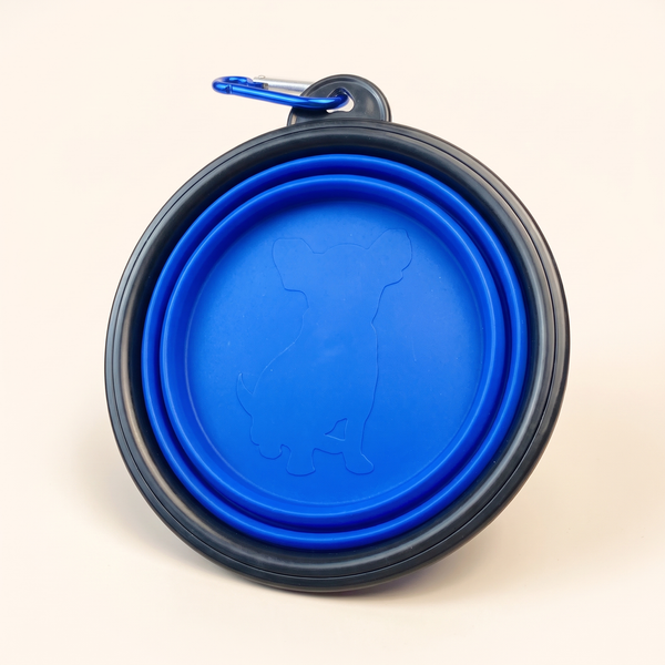 Collapsible silicone dog bowl with carabiner clip – Pawsome Plushies