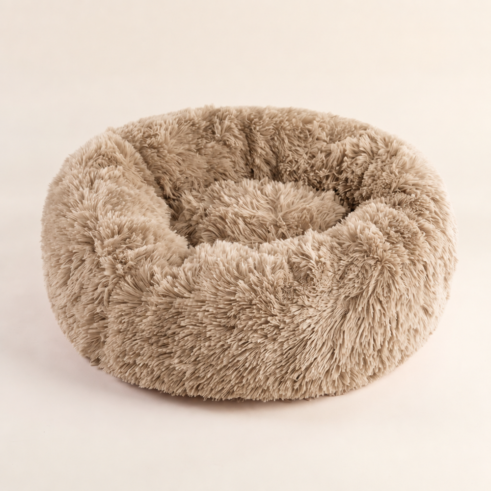 Faux Fur Donut Bed – Khaki