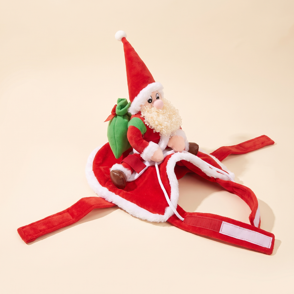 Reindeer rider dog costume laid flat - product photo