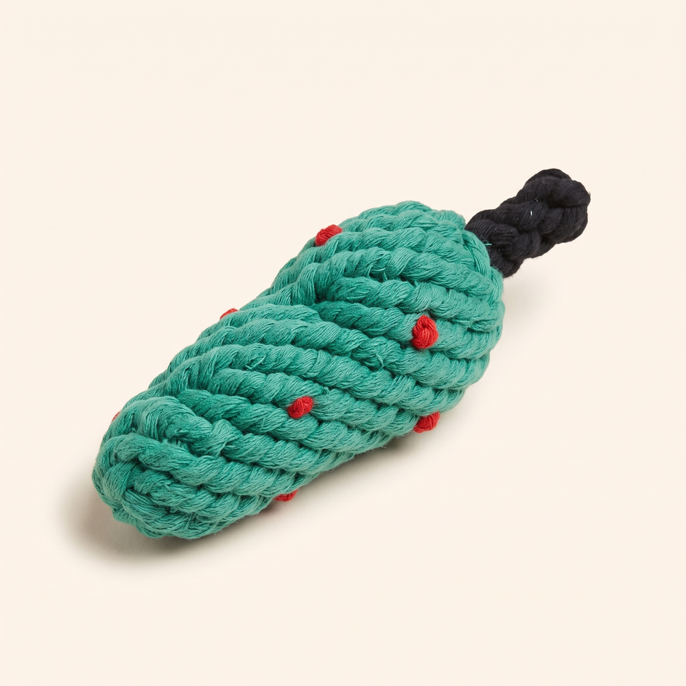 Christmas tree shaped cotton rope dog chew toy