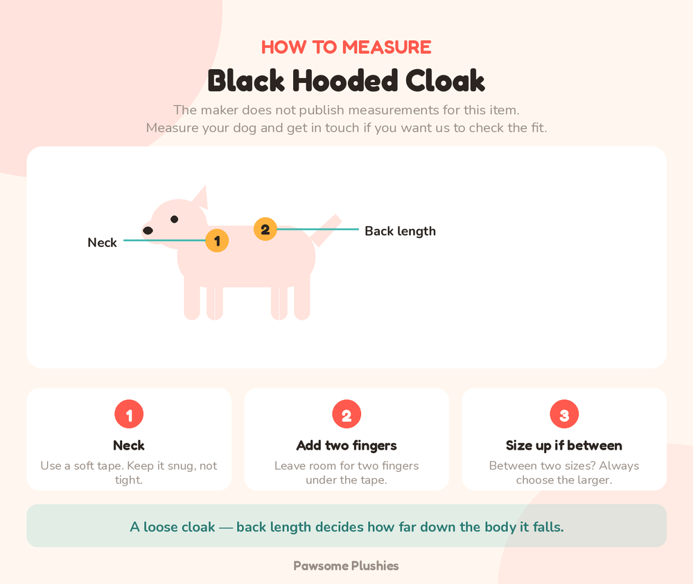 How to measure your dog for the black hooded cloak