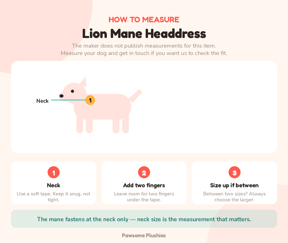 How to measure your dog for the lion mane headdress