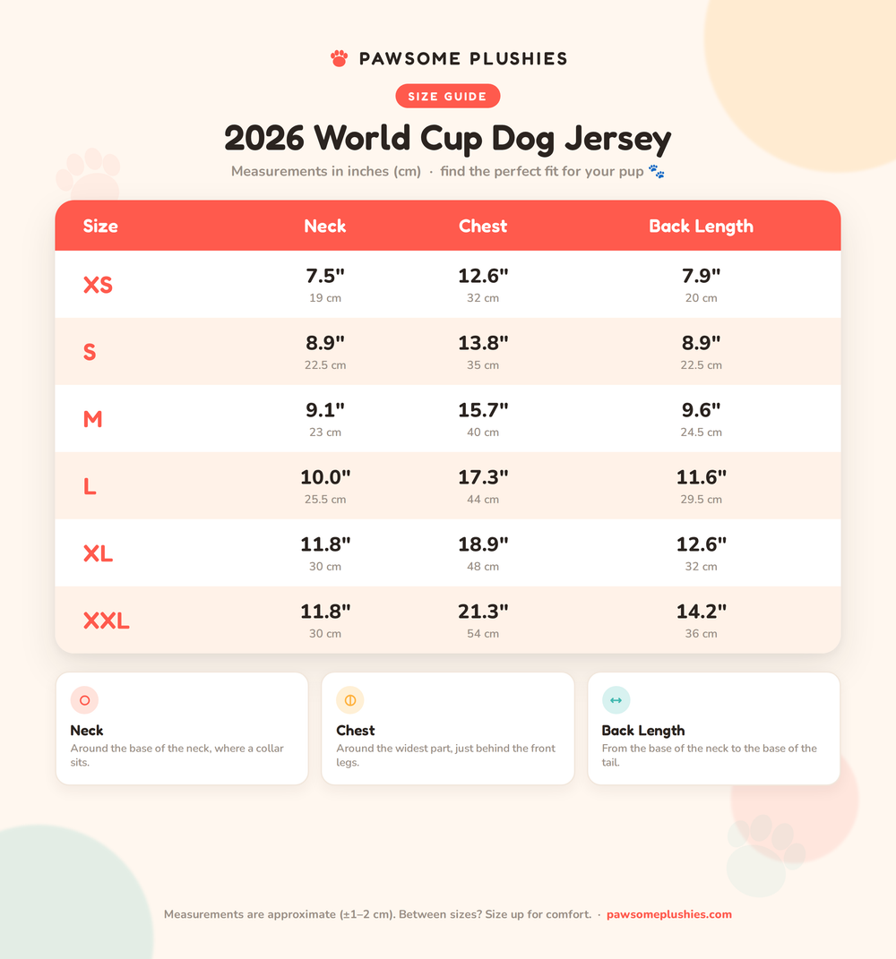 2026 World Cup Dog Jersey — Multi-Country Team Soccer Shirt (Breathable Mesh)