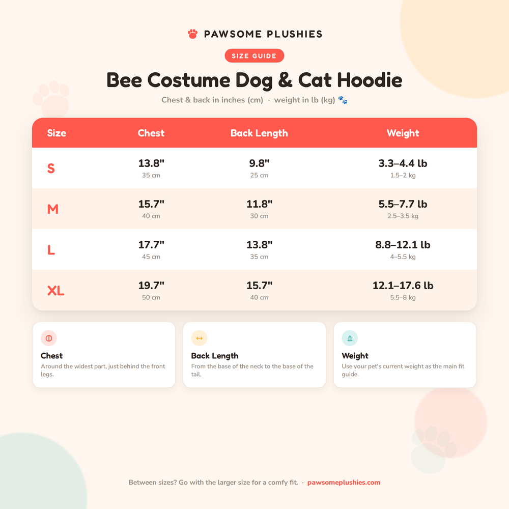 Bee Costume Dog & Cat Hoodie — Warm Cosplay Sweater for Pets