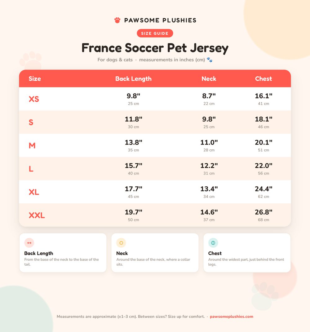 France Soccer Pet Jersey — Breathable Mesh World Cup Fan Shirt for Dogs & Cats