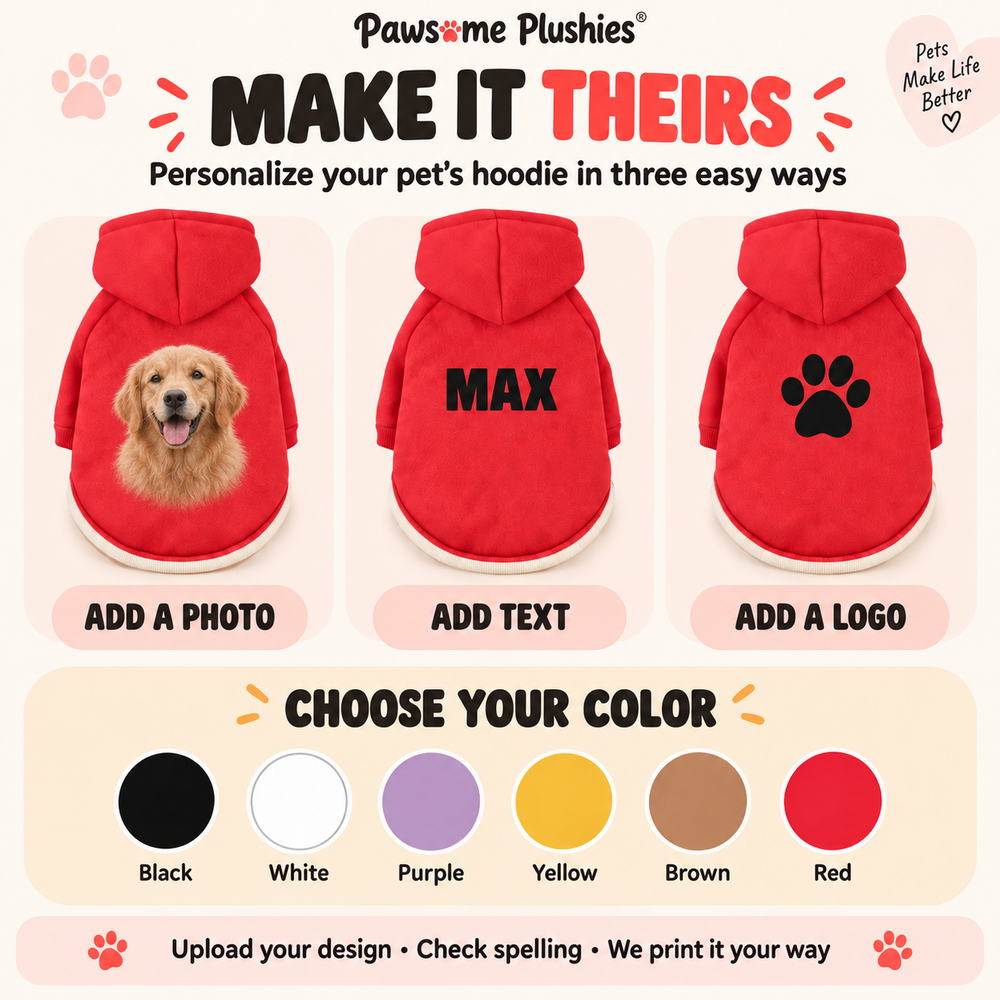 Personalized Dog Hoodie – Custom Name or Photo