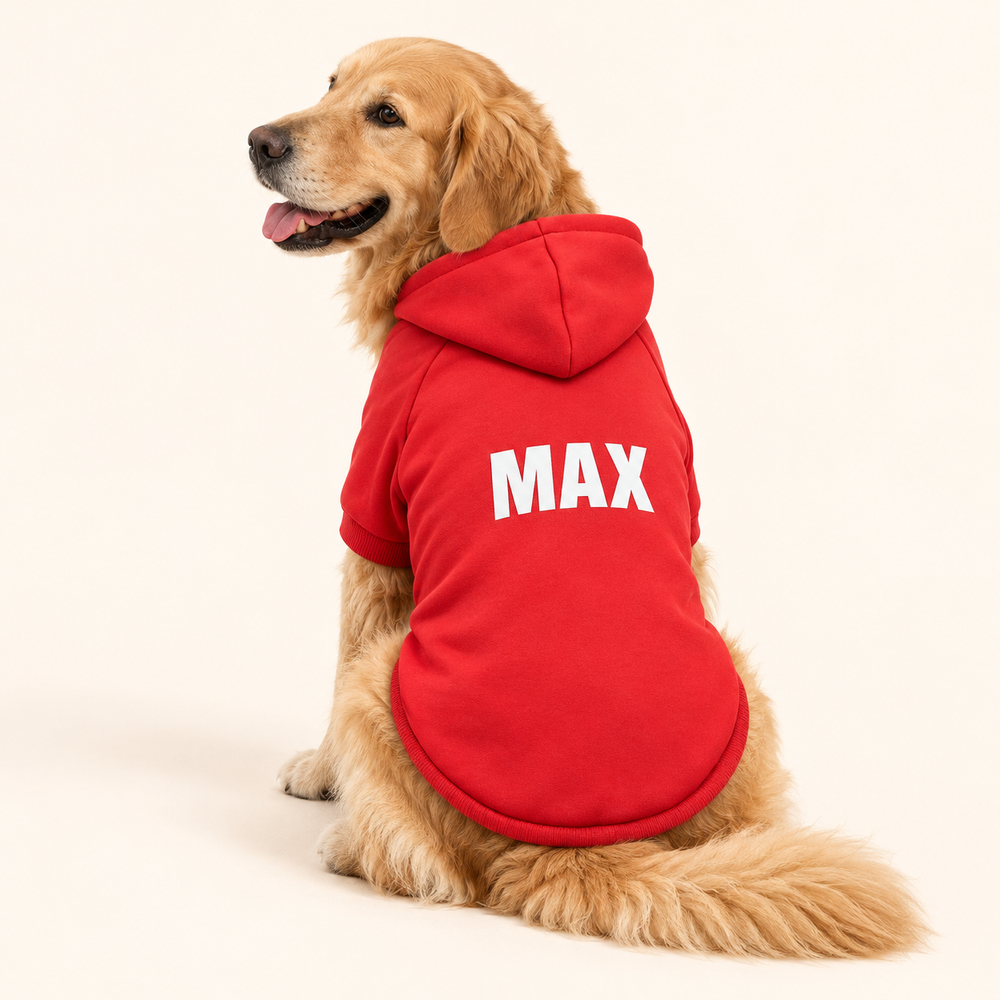 Personalized Dog Hoodie – Red
