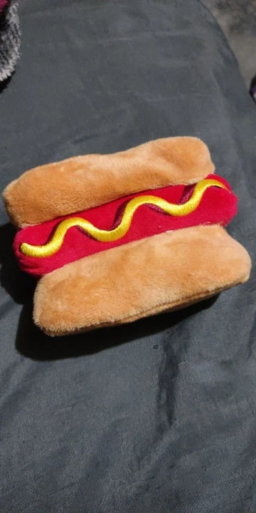 Customer photo: Hot Dog plush squeaky dog toy