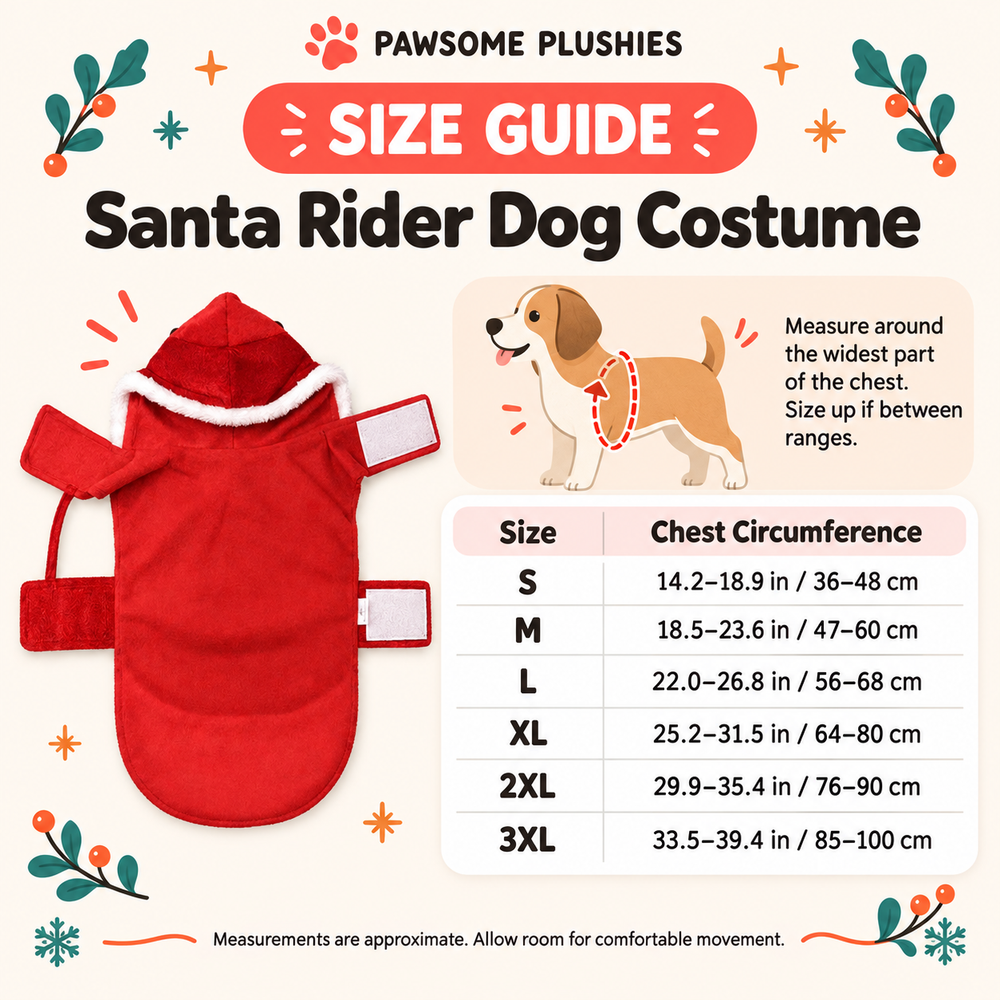 Santa Rider Dog Costume – detail view 2